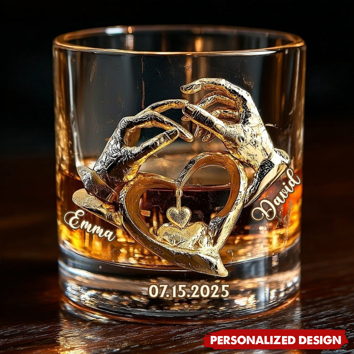 Anniversary Gift For Him/ Her - Personalized Couple Whiskey Glass