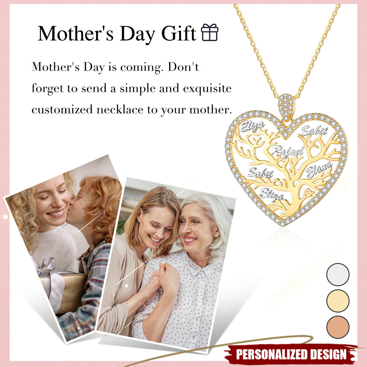 Personalized Tree of Life Pendant Necklace