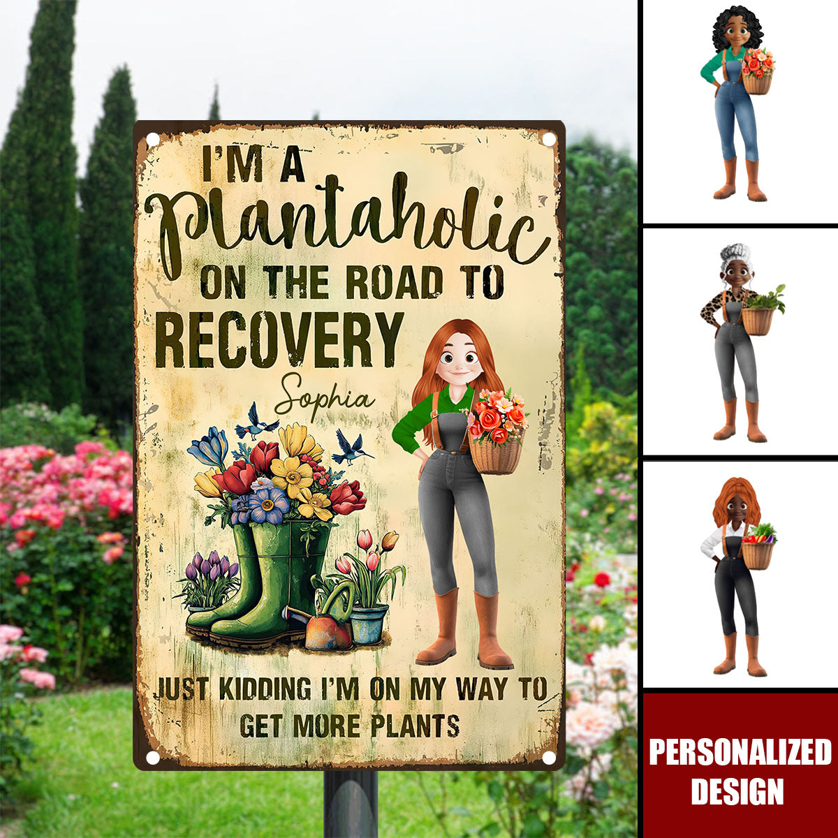 I'm A Plantaholic On The Road To Recovery - Personalized Metal Sign
