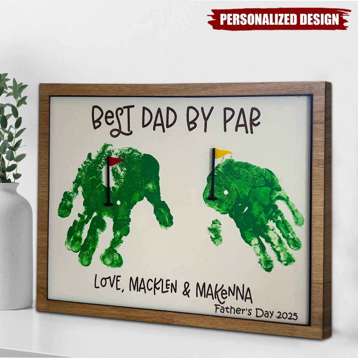 Personalized Father’s Day Golf Handprint Sign-Golf Theme Gift for Grandpa