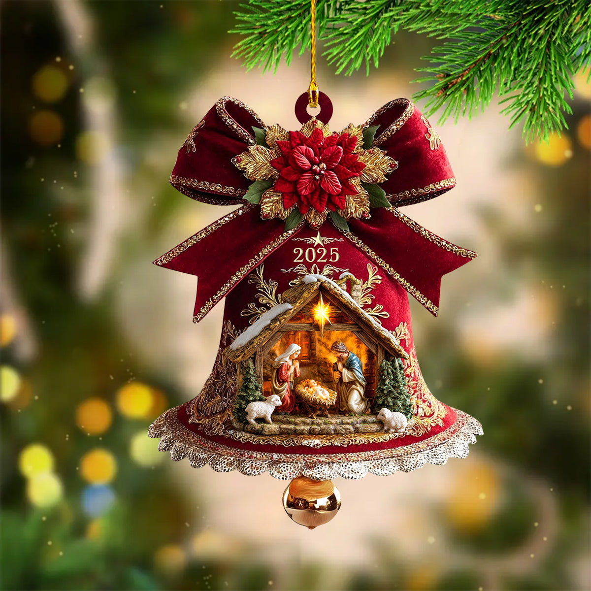 Jesus Baby In Manger Acrylic Christmas Ornament Christmas Religious