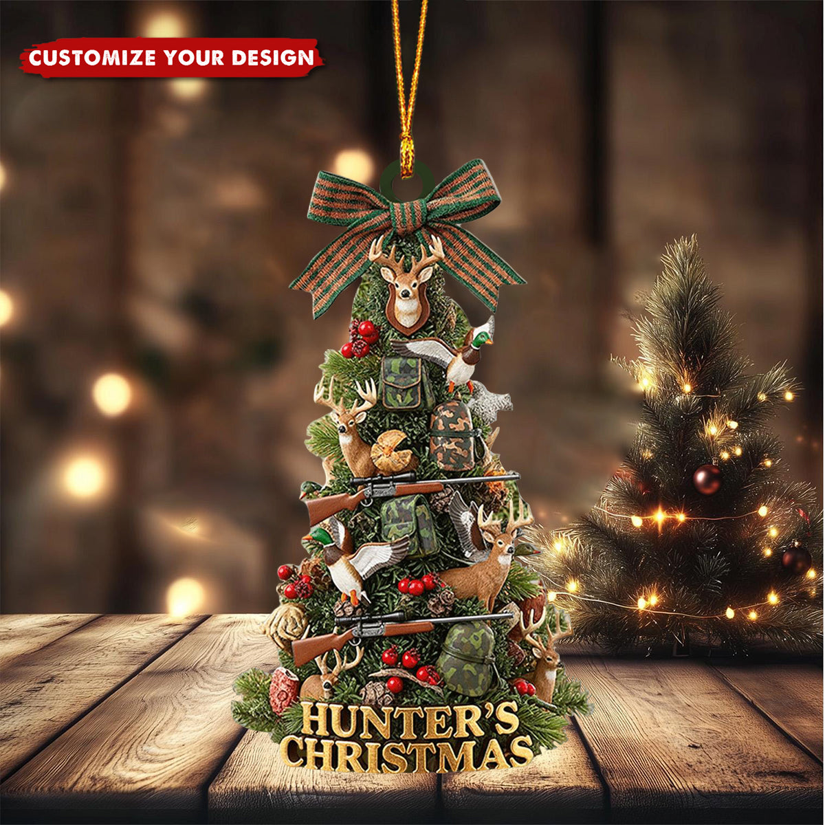Personalized Name Hunter’s Christmas Ornament – Gift for Hunters and Outdoor Lovers