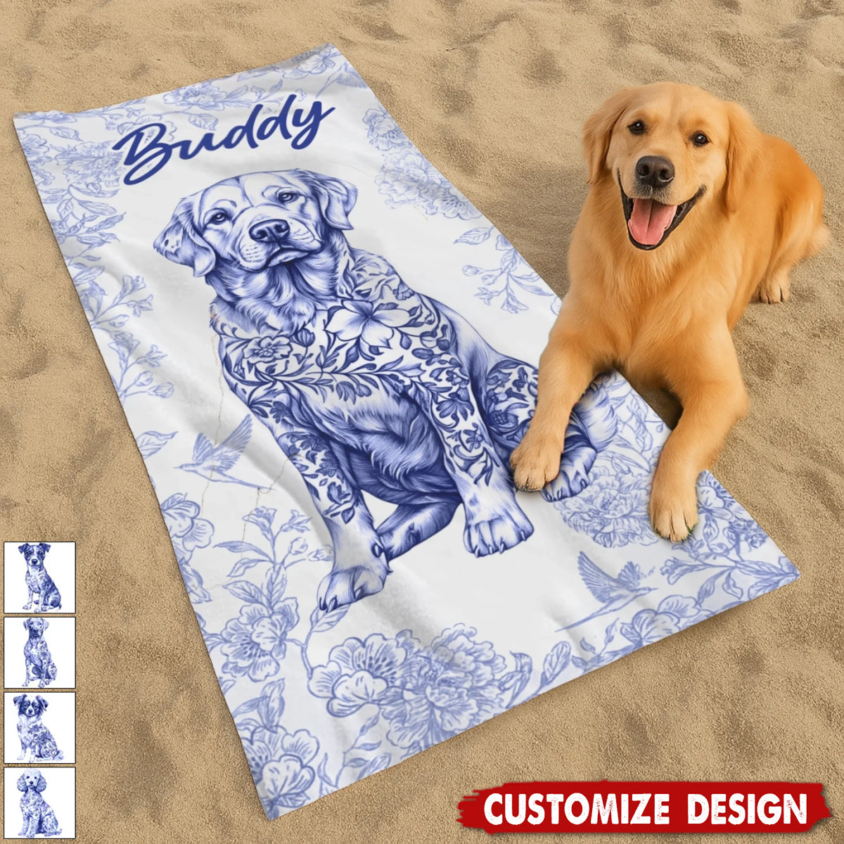 Dog Personalized Beach Towel - Summer Gift For Pet Lovers