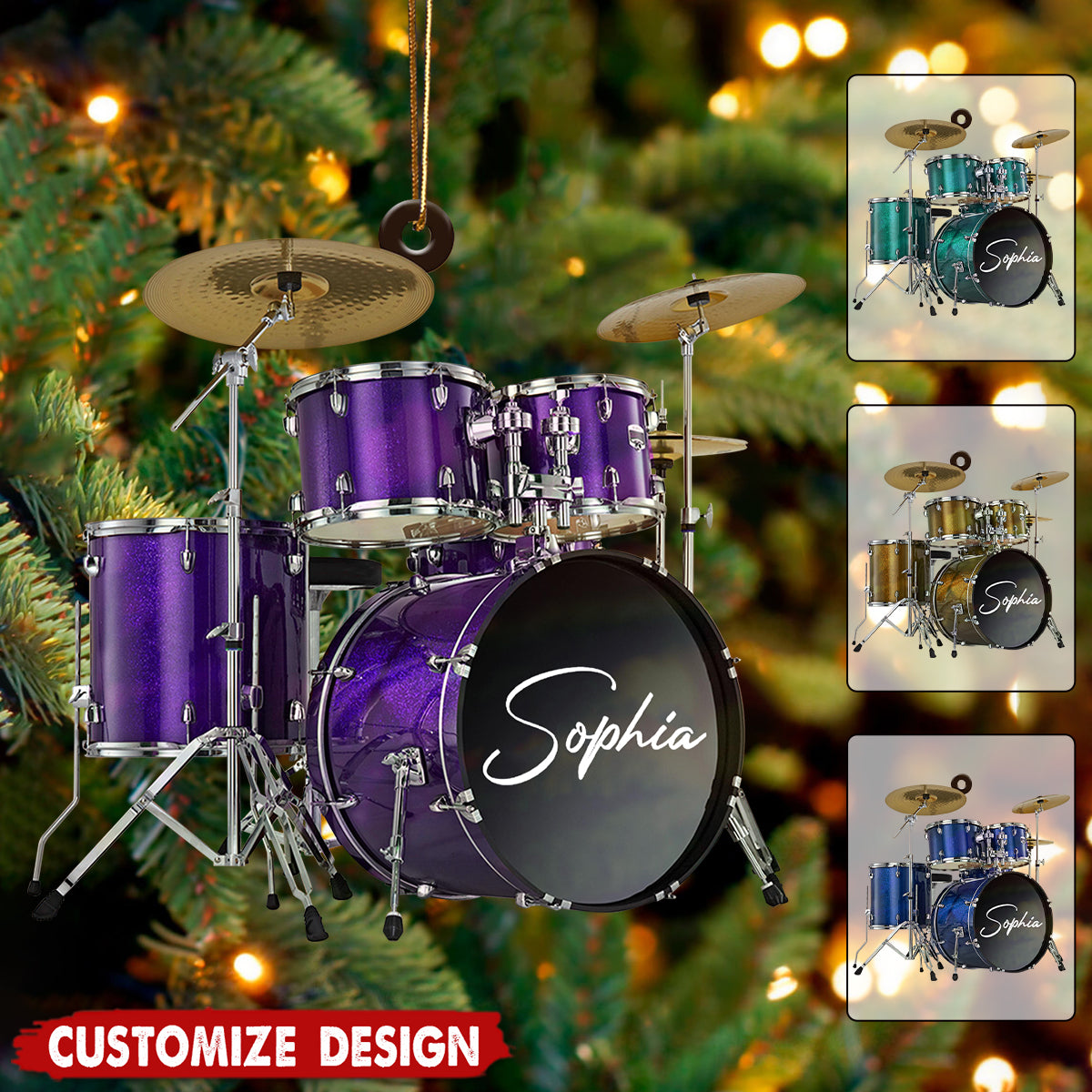 Personalized Drum Ornament - Gifts For Drummer