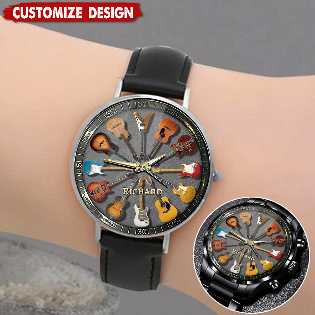 Personalized Rock Around the Clock - Guitar Watch for Music Lovers