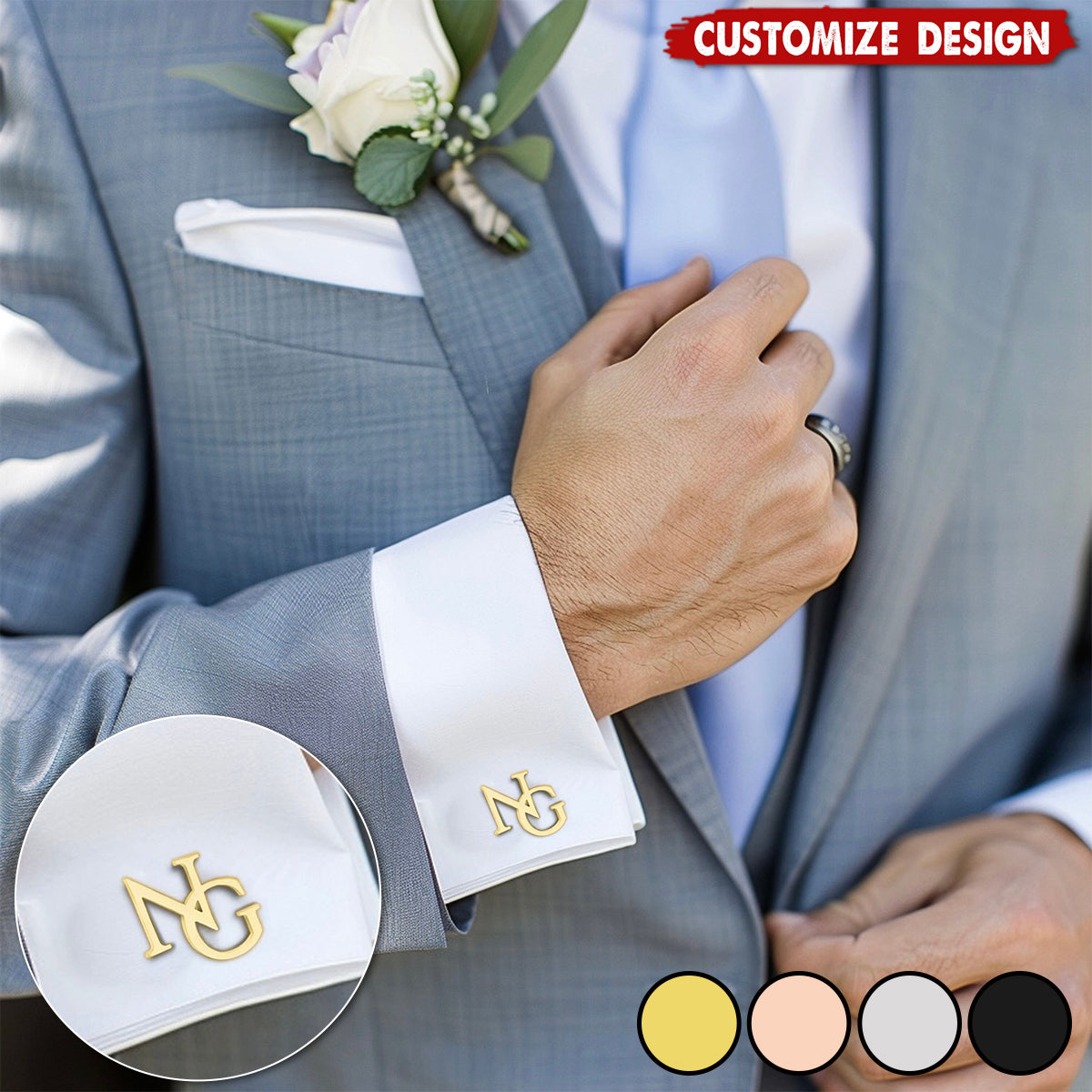 Personalized Name Cufflinks/Initial Cuff Links/Groomsmen Cufflinks