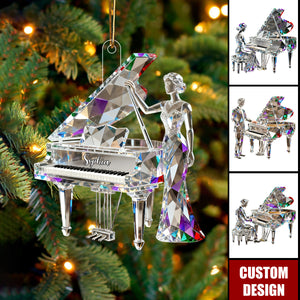 Personalized Piano Player Painted Christmas Ornament