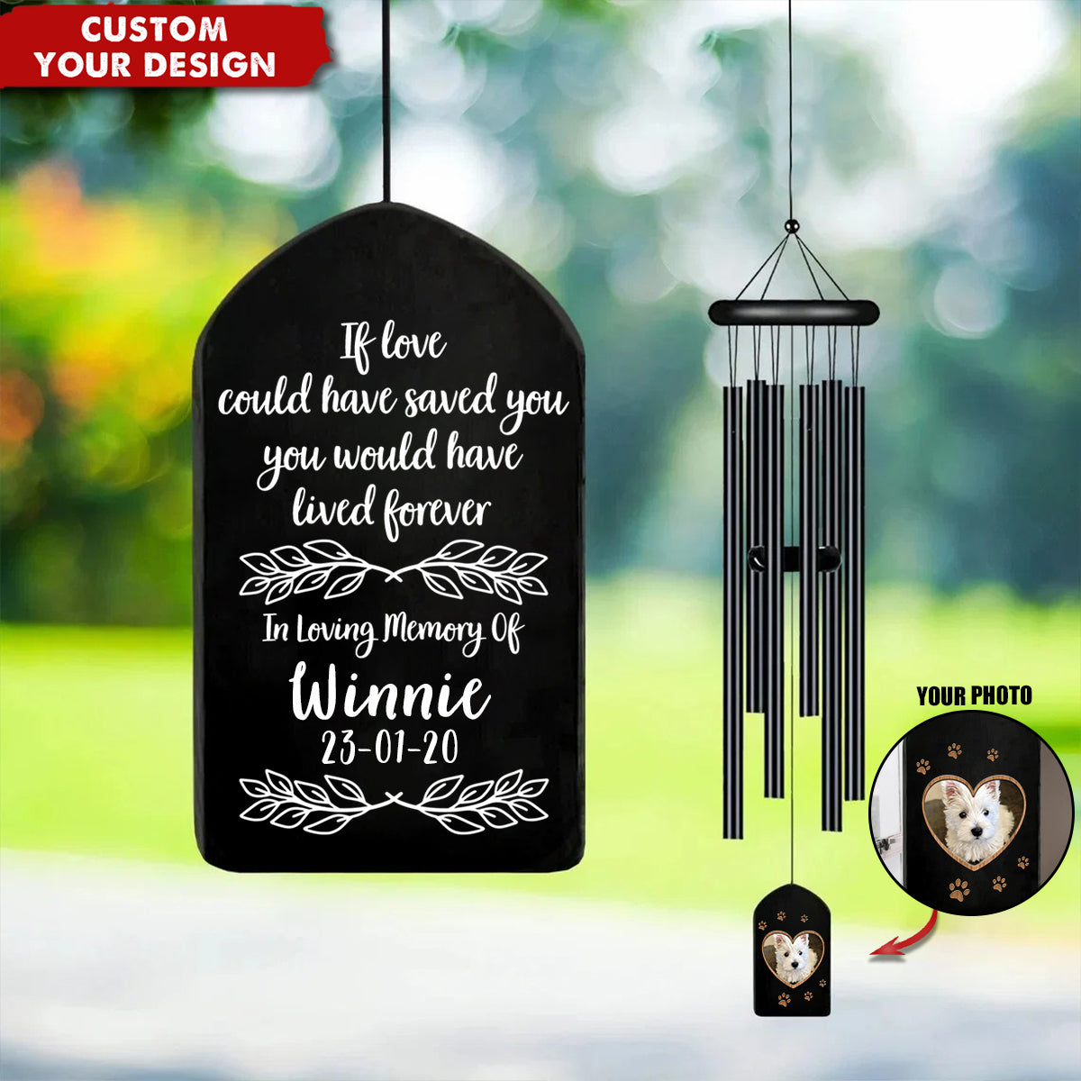 In The Loving Memory Custom Photo Wind Chimes Personalized Gifts For Pet Lover