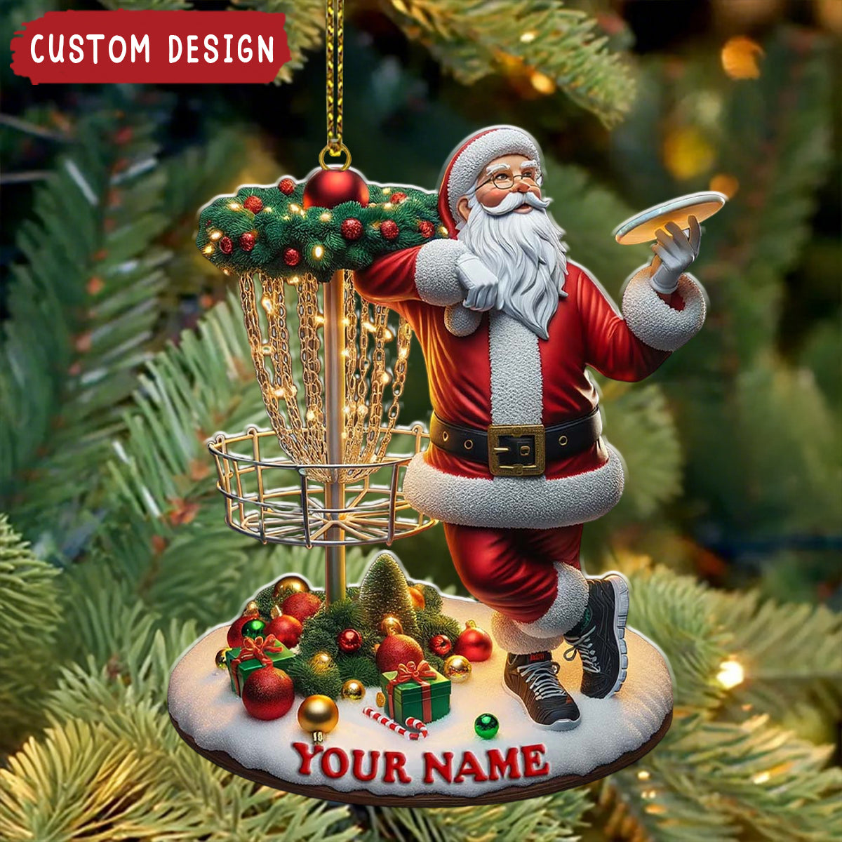 Custom Name Santa Ornament, Santa Christmas Gift
