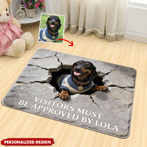 Visitors Must Be Approved-Personalized Dog Shaped Doormat/ Rug