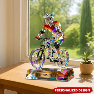 Personalized Stained Glass Mountain Bike Acrylic Plaque