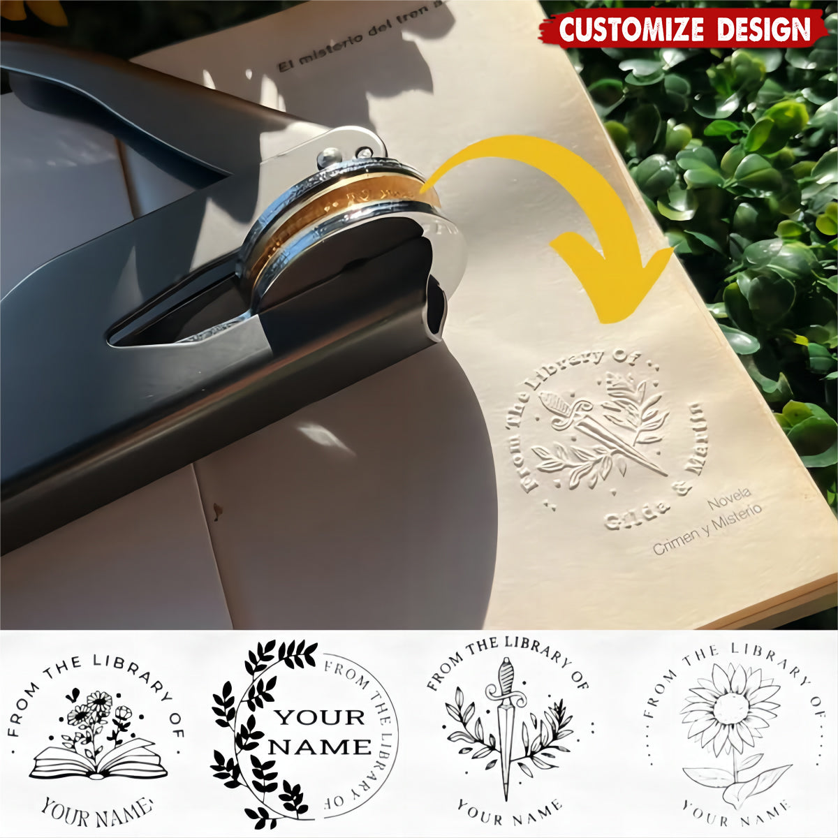 Personalized Book Embossing Stamp-Gift for Book Lovers