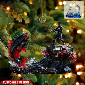 Personalized fishing themed ornaments