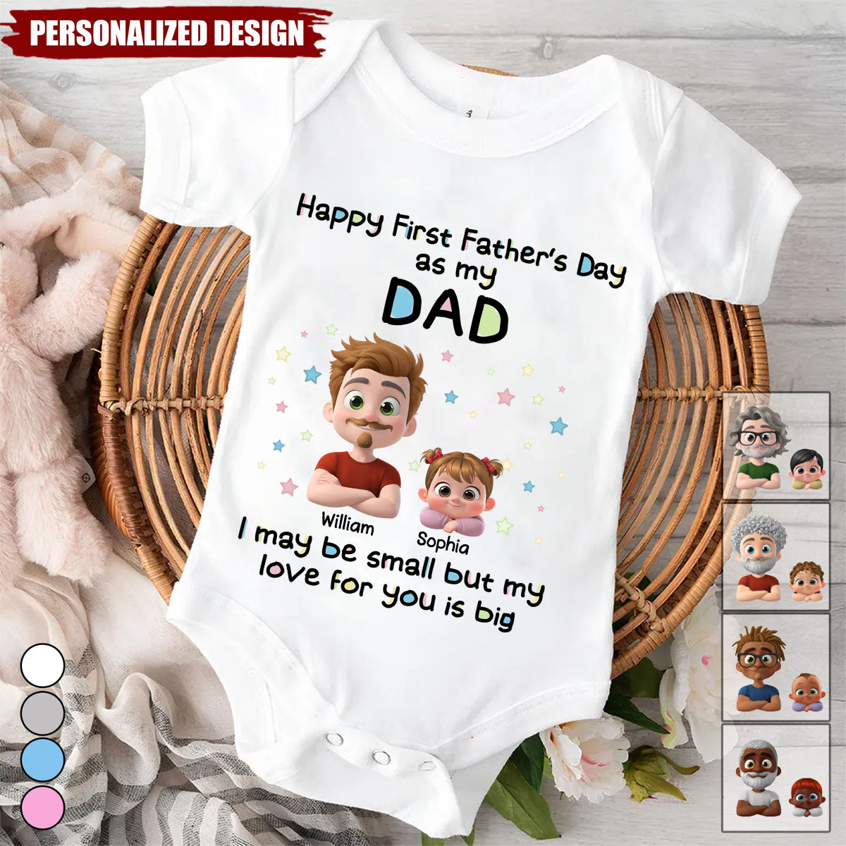 First Father Day With Baby-Personalized Baby Onesie