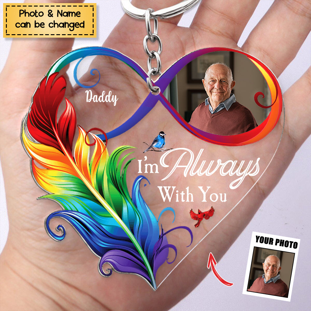 I'm Always With You Infinity Love - Personalized Acrylic Photo Memorial Keychain