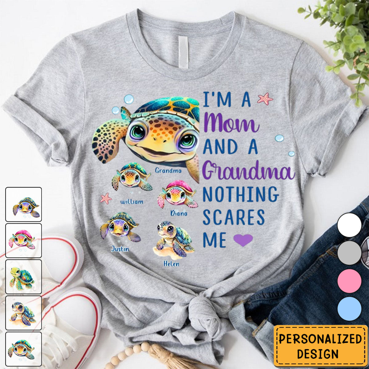 Nothing Scares Me-Personalized Shirt-Gift For Grandma