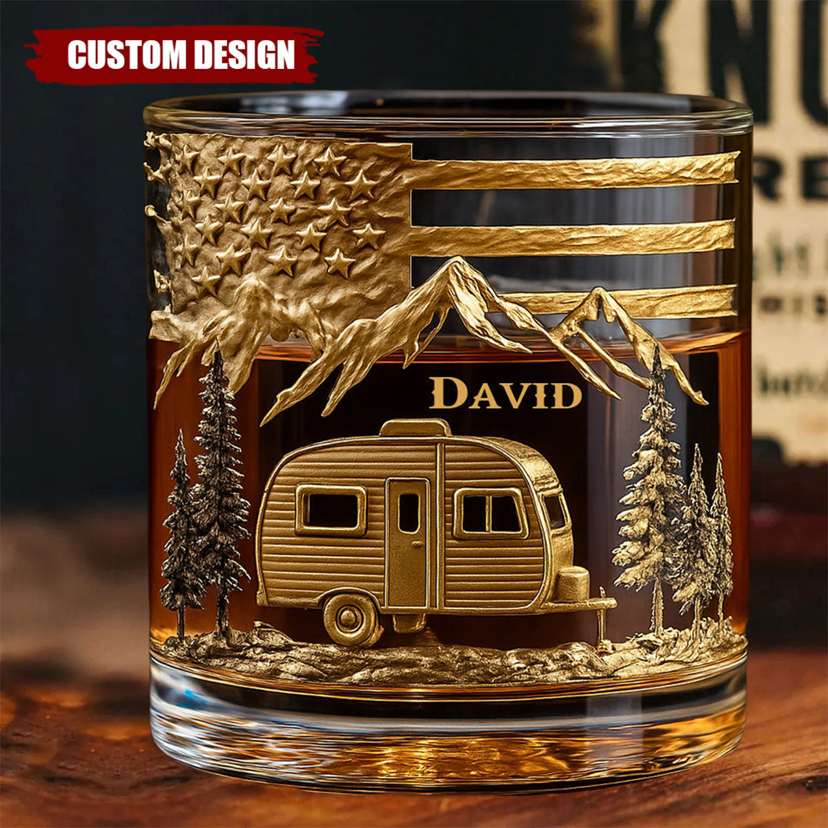 Campfire & Whiskey - Personalized Camping Whiskey Decanter Set