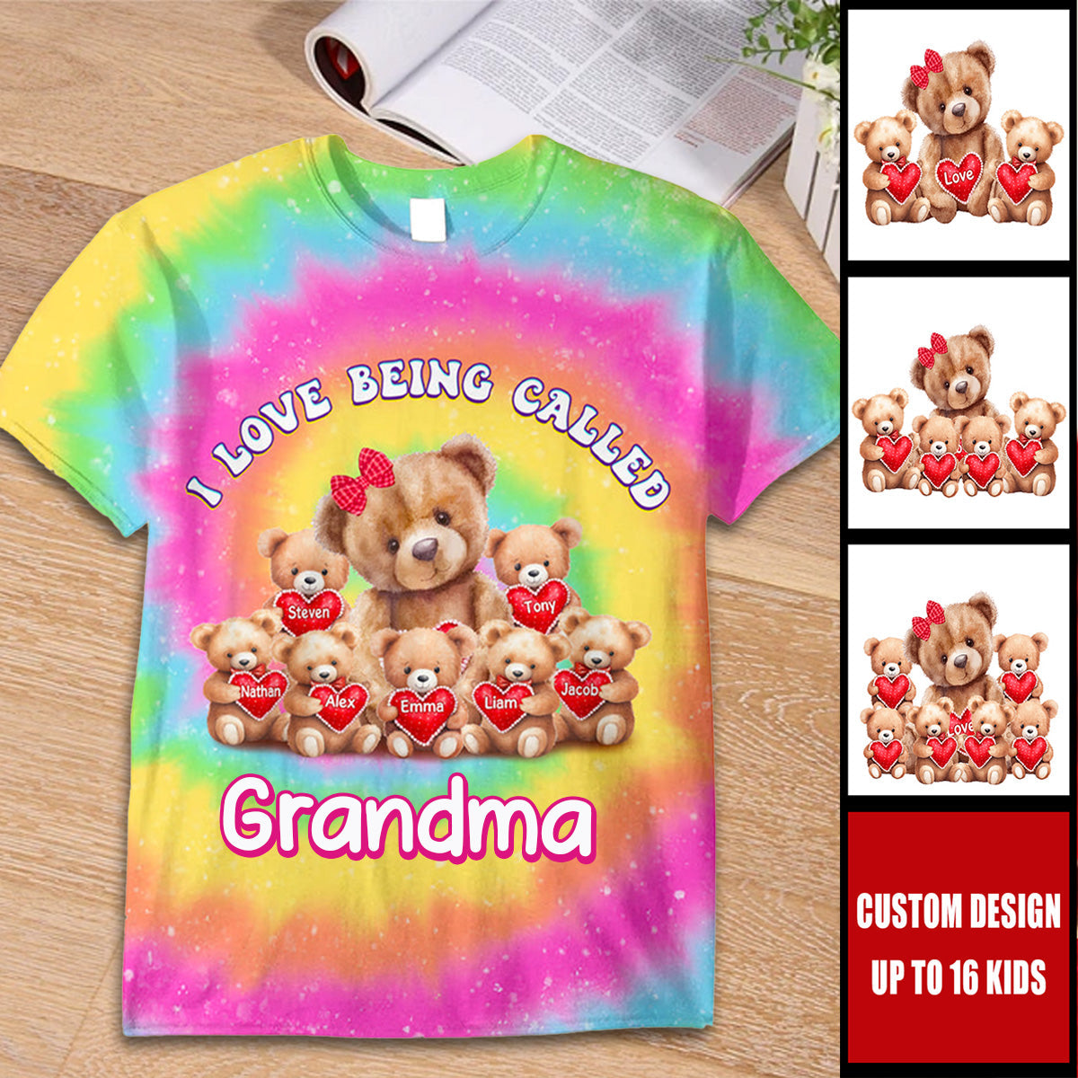 Mom/Grandma Bear I Love Being Called Mom/Grandma Personalized 3D T-shirt