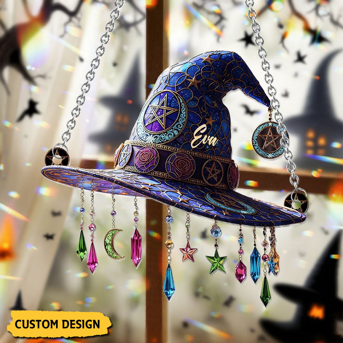 Magical Hat - Personalized Witch Window Hanging Suncatcher