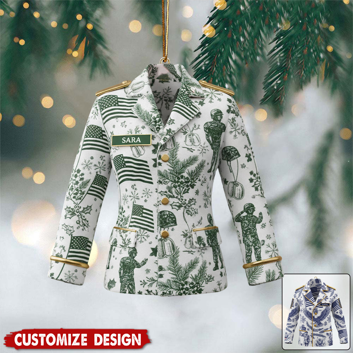 Personalized Military Uniform Ornament - Gift For Veterans