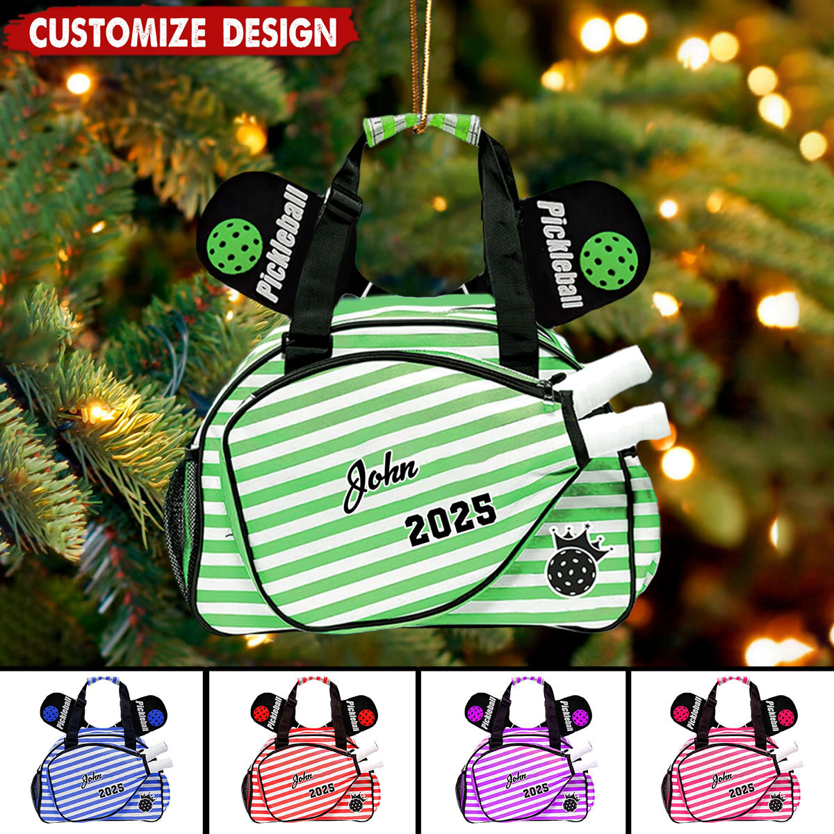 Personalized Pickleball Bag Ornament-Gifts For Pickleball Lovers