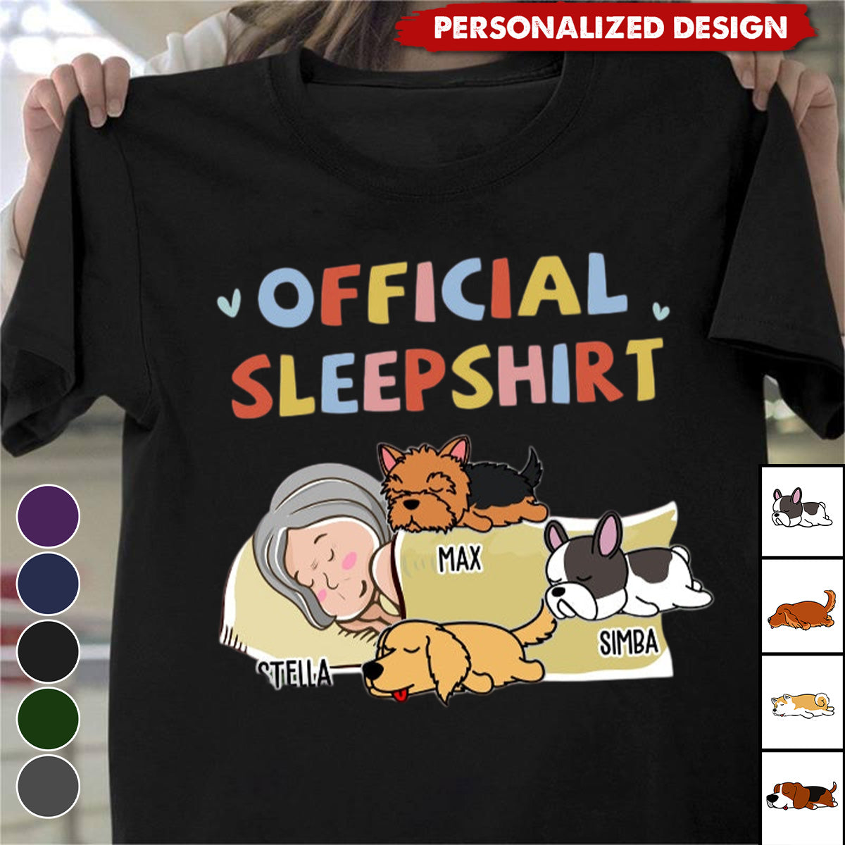 Sleeping Dog And Girl-Personalized T-shirt