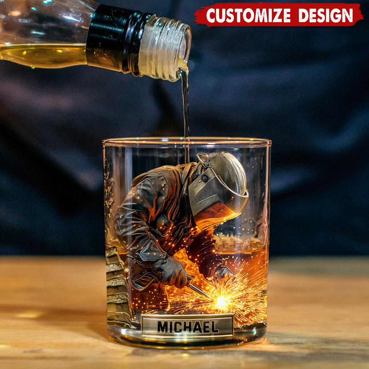 Strong Welder - Personalized Welder Whiskey Glass