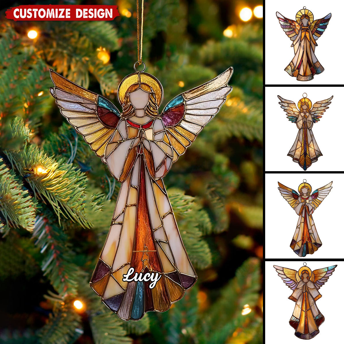 Handmade Acrylic Angel Christmas Window Ornament Guardian Angel Home Decor Gift