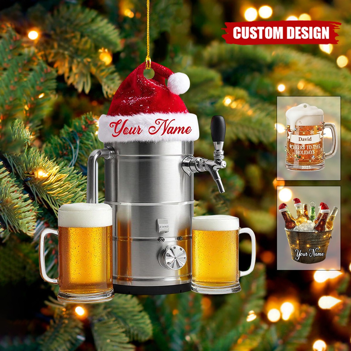 Personalized Beer Mug Bar Christmas Ornament - Unique Holiday  Gift for Beer Lover