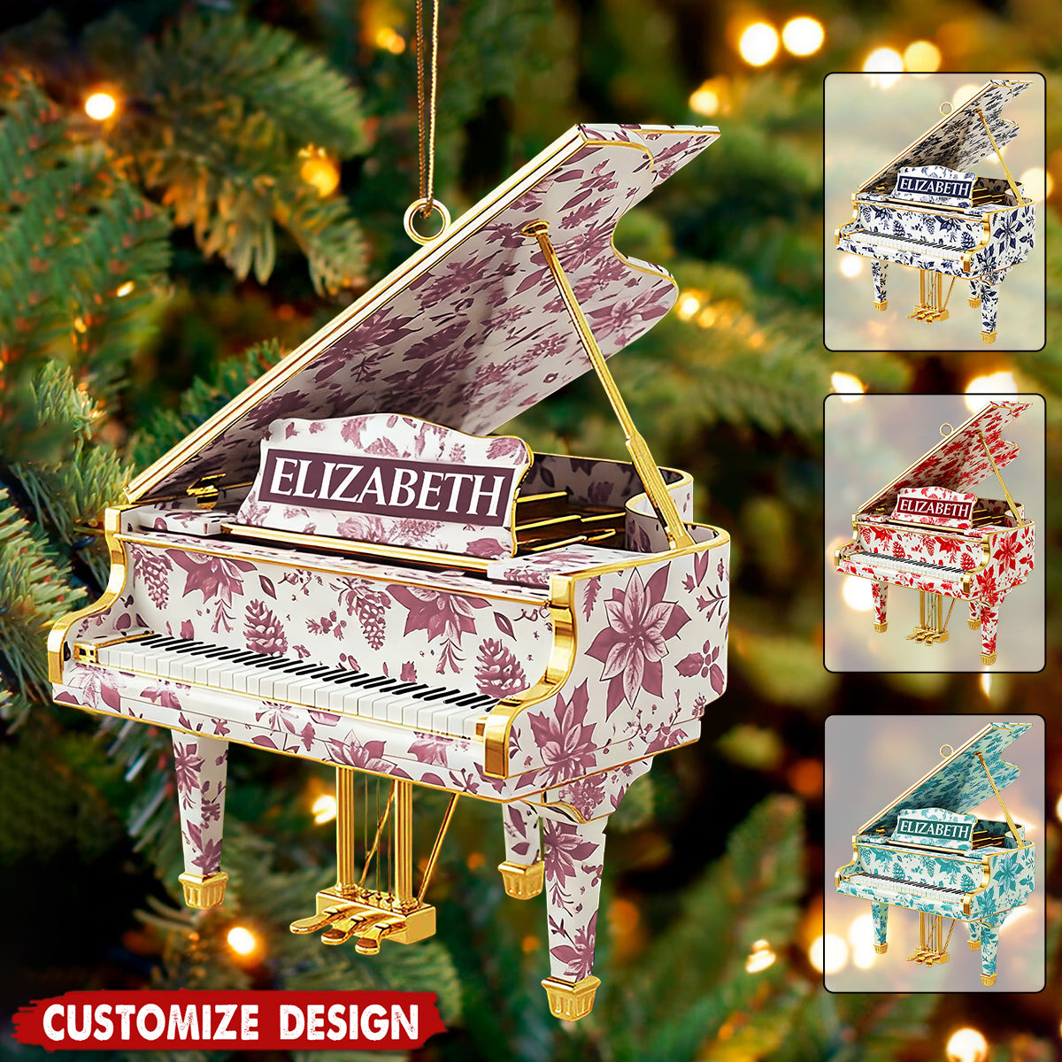 Personalized Piano Christmas Ornament - Gift For Piano Lovers, Musician And Piano Player