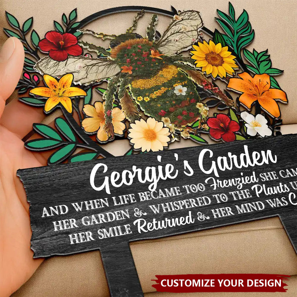 And Into The Garden I Go To Lose My Mind - Personalized Metal Garden Stake