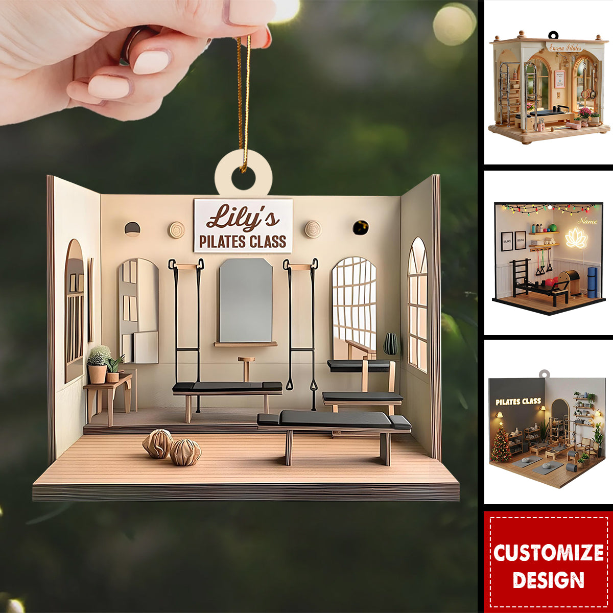 Personalized Pilates Studio Christmas Ornament Gift For Pilates Teacher Or Enthusiast