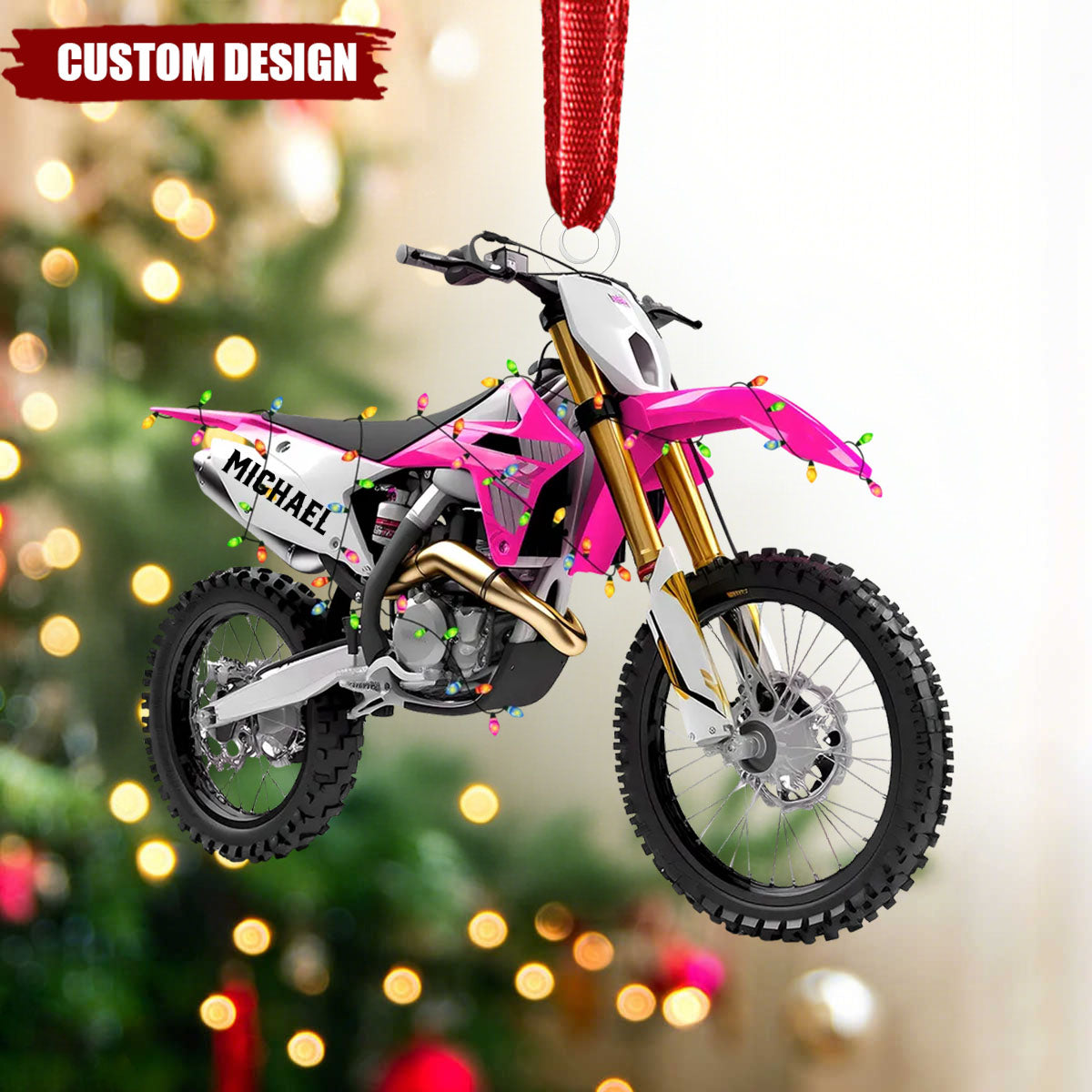 Dirt Bike Ornament, Personalized Motocross Ornament, Dirt Bike Gift Idea, Racing Ornament, Custom Ornament for Men, Acrylic 2D Ornament