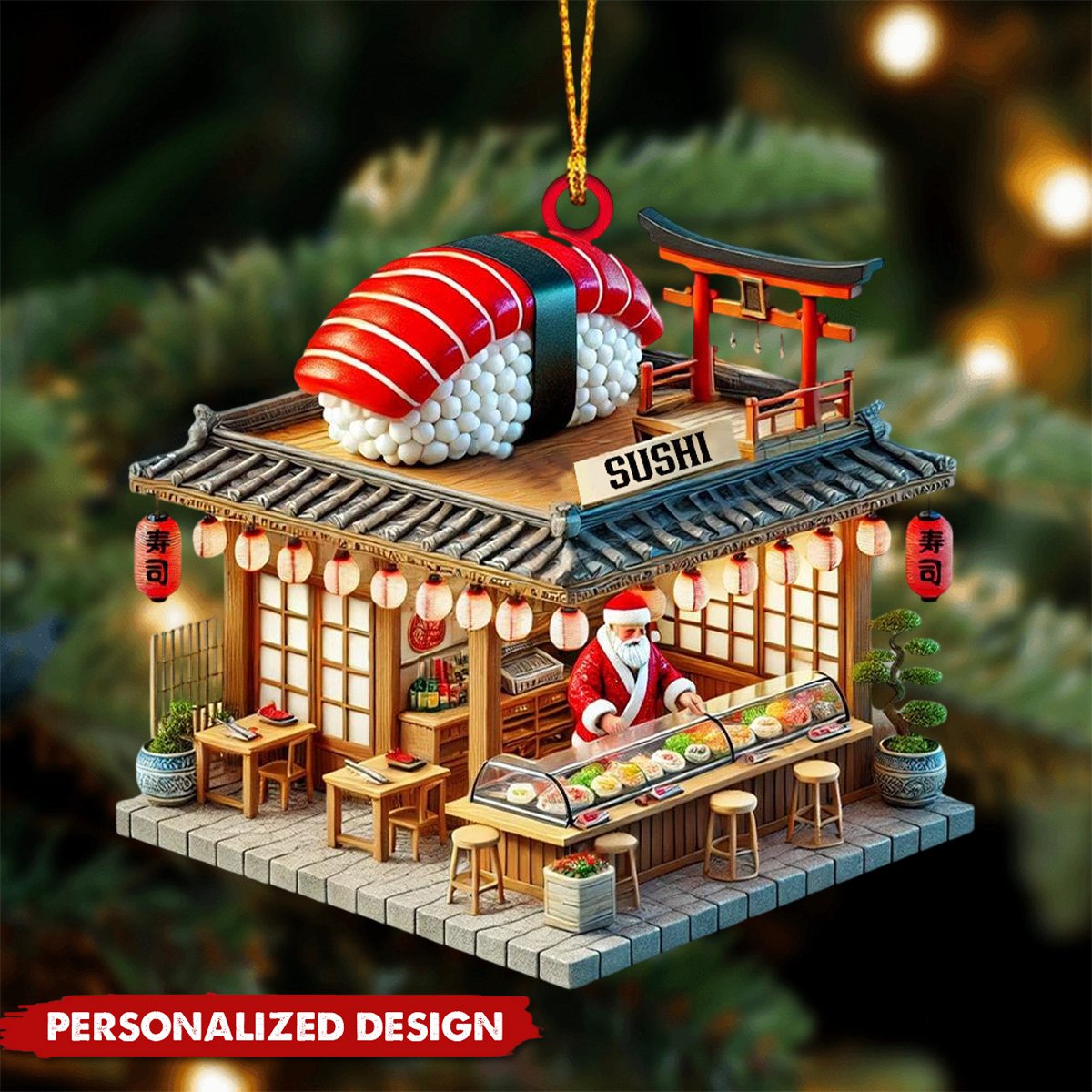 Personalized Sushi Shop Ornament-Gift for Sushi Lovers