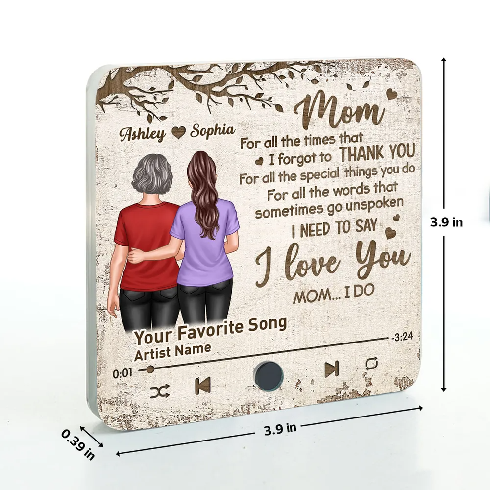 To My Dear Mom Our Song Gift From Daughter Personalized Music Fridge Magnet