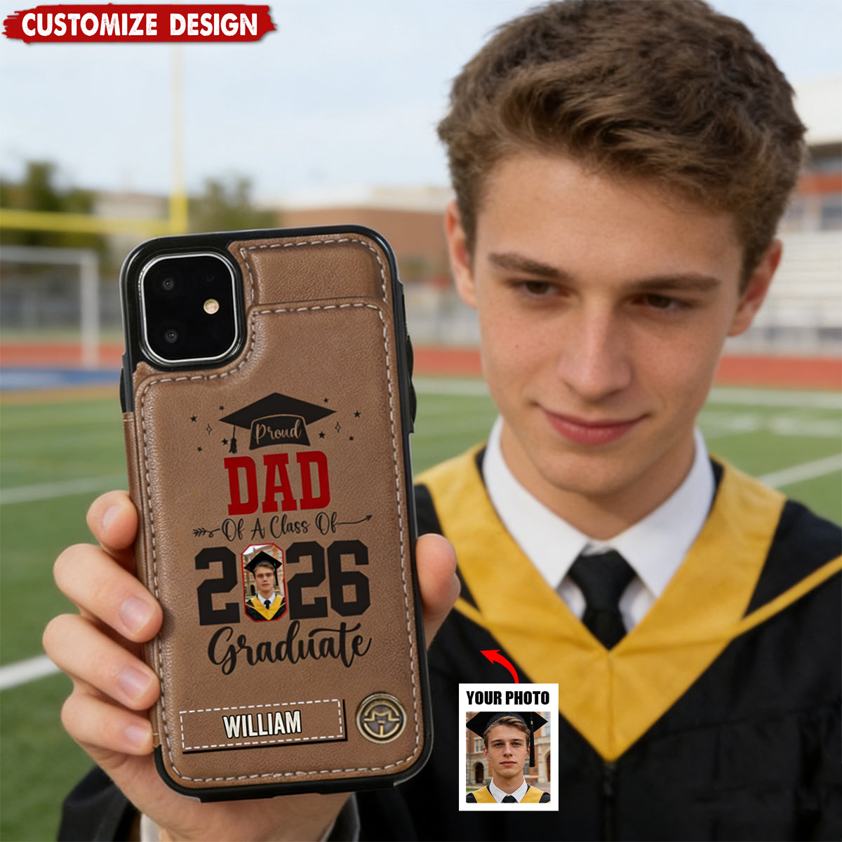 Proud Of A Graduate - Personalized Wallet Phone Case - Gift For graduate