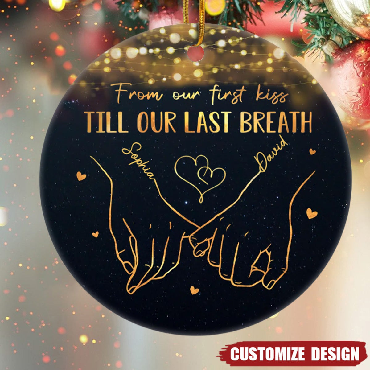 2024 New Release I Want To Be With You Until My Last Page - Couple Personalized Ceramic Round Shaped Ornament - Christmas Gift For Husband Wife, Anniversary