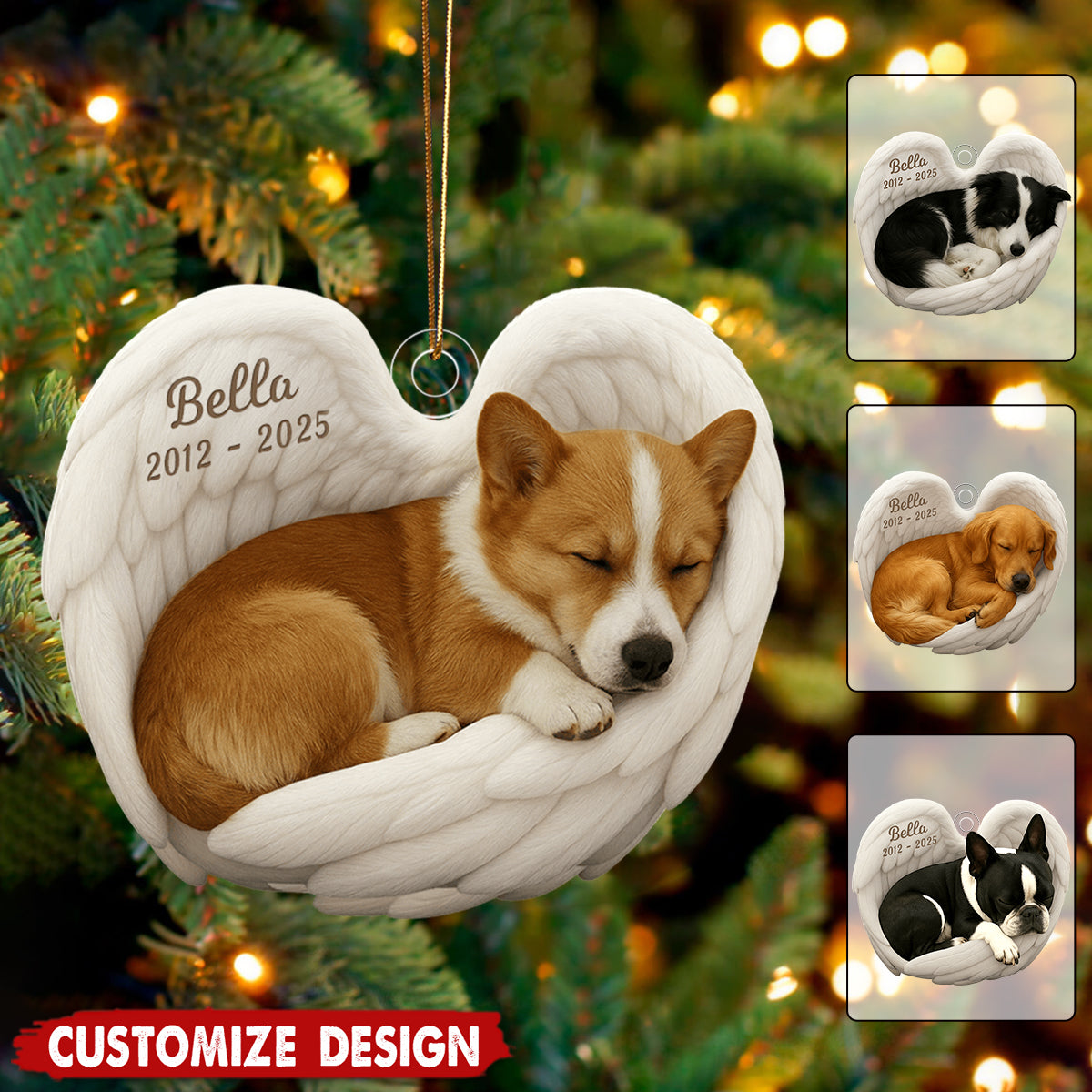 Personalized Dog Heaven Ornament - Gifts For Dog Loss