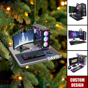 Personalized Gamer PC Christmas Ornament - Gift for Gamers