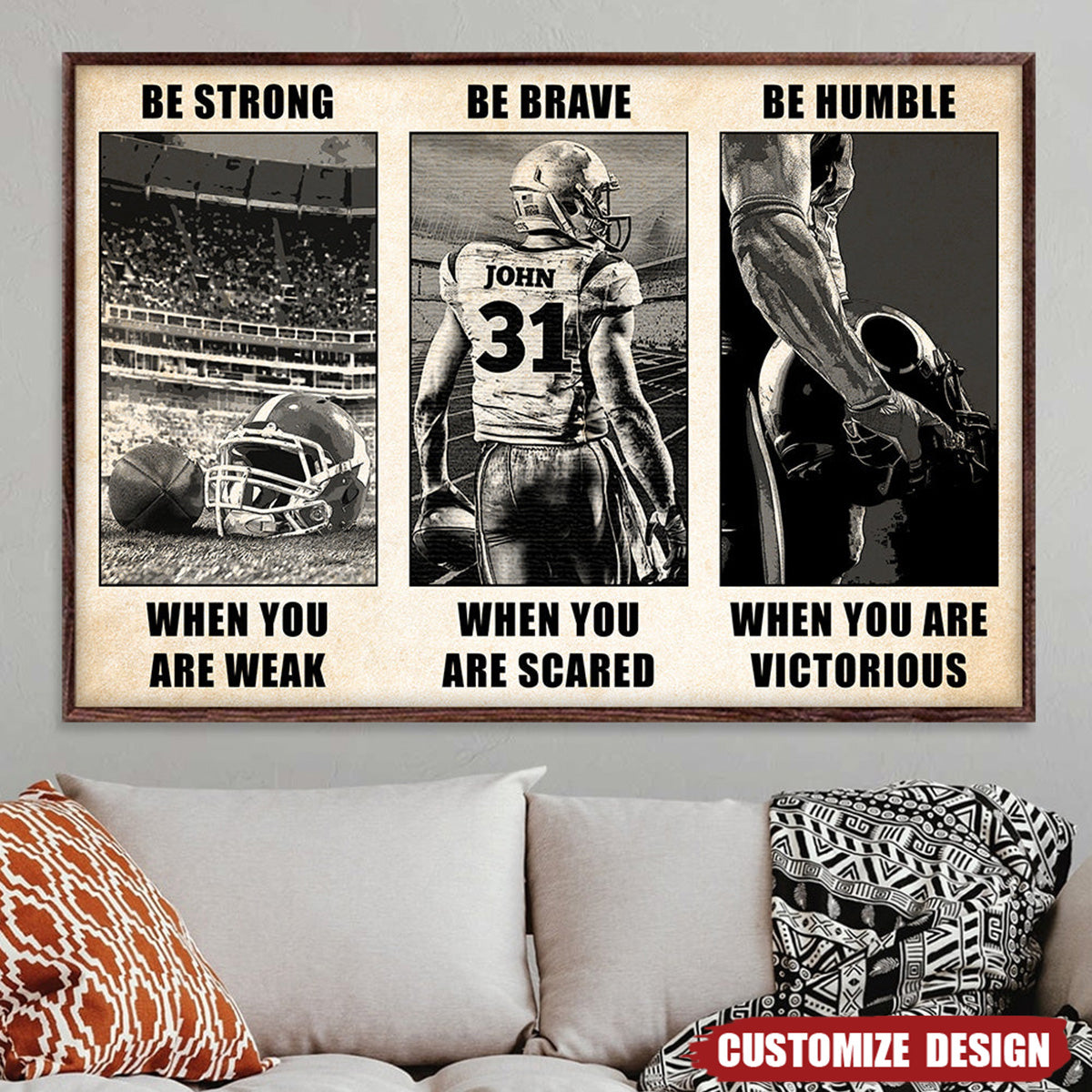 Gifts For Football Player Personalized Poster