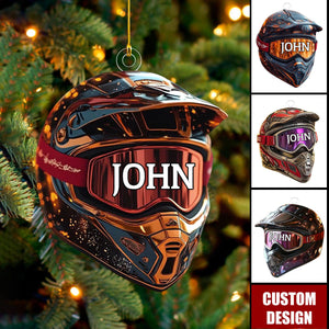 Personalized Motocross Helmet Christmas Ornament - Gift For Riders