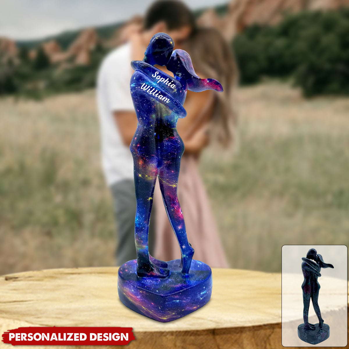 Personalized Couple Sweethearts Lover Hug Kissing Plaque Gift For Lover