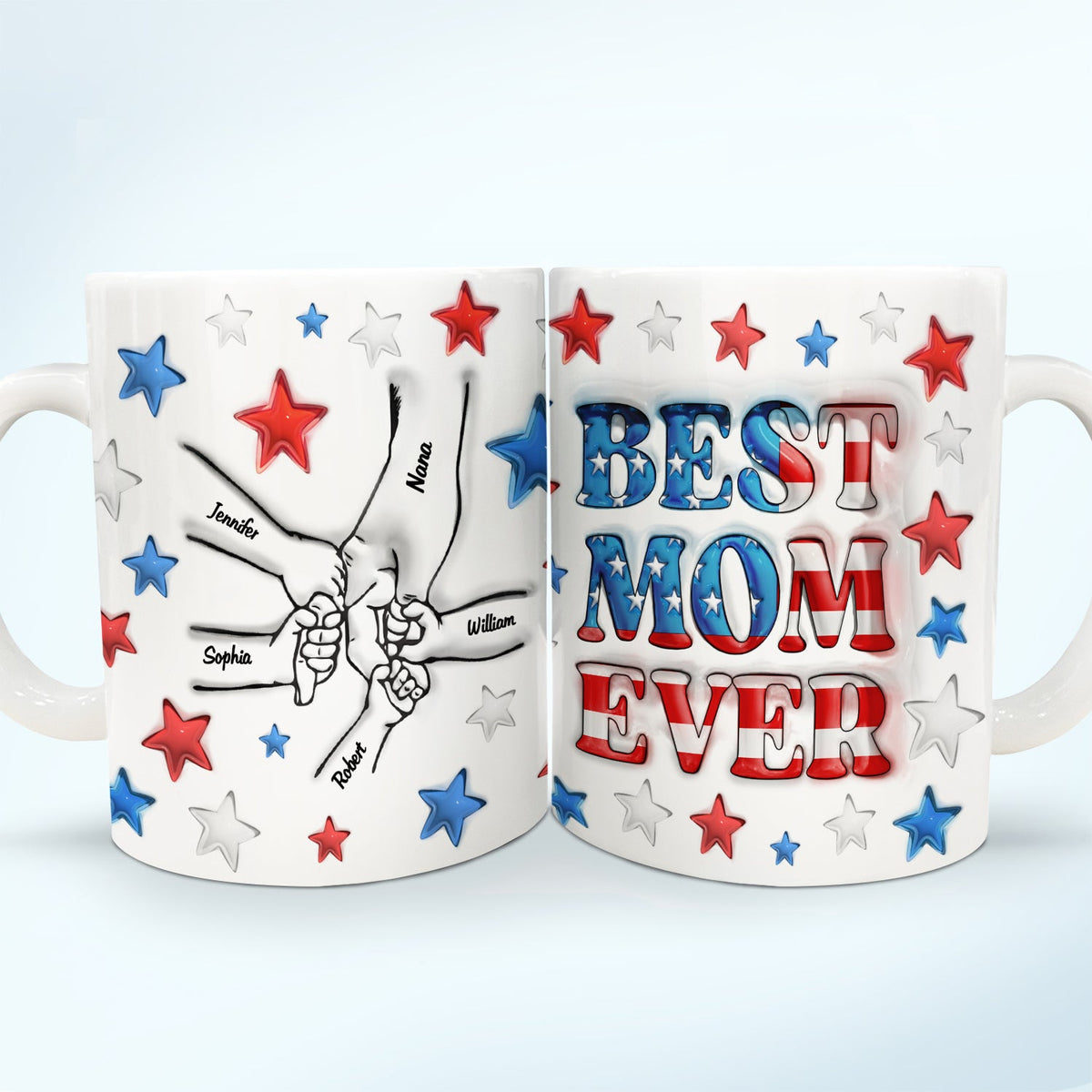 Best Mom / Grandma Ever -  Personalized 3D Inflated Effect Printed Mug - Mother's Gift