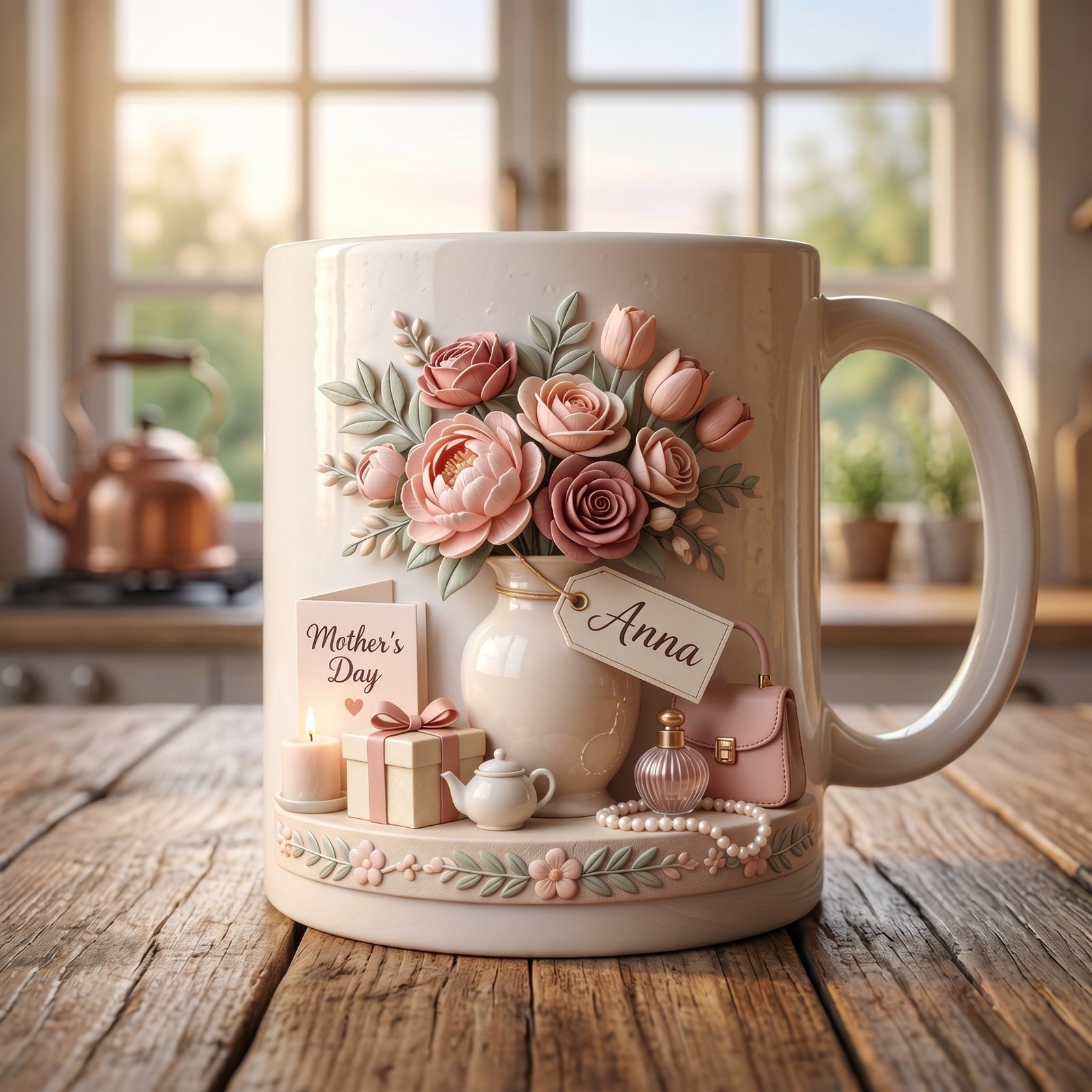 Personalized Ceramic Mug - Mother's Day Gift  For Mom Grandma