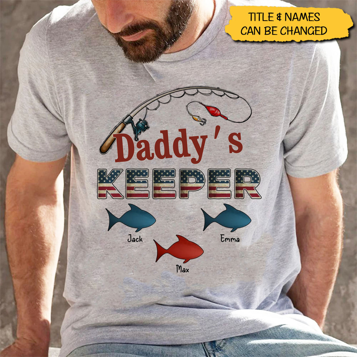 Nation Flag Grandpa's Keepers Fishing 4th Of July Personalized Shirt, Gift For Husband, Dad, Grandpa