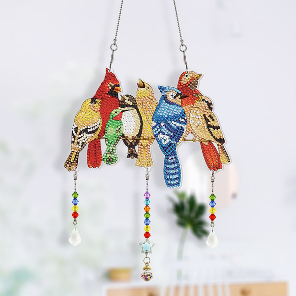 Diamond- Art Hanging Kit - Special Rhinestone 5D Window Ornament - Gift For Bird Lovers