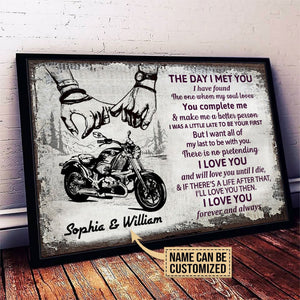 Motorcycle-The Day I Met You Sketch Personalized Customized Poster