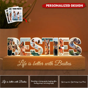 Bestie Photo Collage  Light Bestie Gifts-Personalized LED Night Best Friend Birthday Christmas Gift