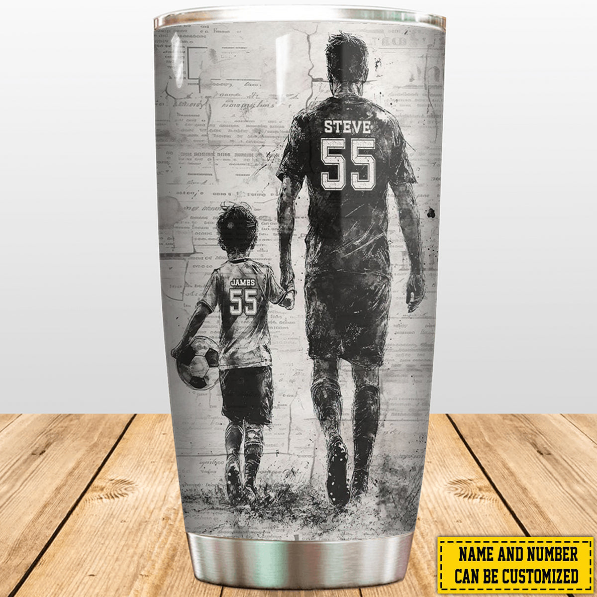 Behind Every Soccer Player-Personalized Soccer Dad Boy/Girl Stainless Steel Tumbler-Father's Day Gift For Soccer Lovers