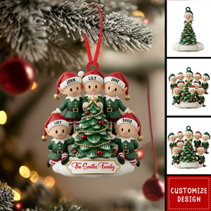 Personalized Elf Family Cute Ornament – Gift For Your Family